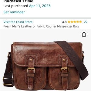 Fossil messenger leather bag